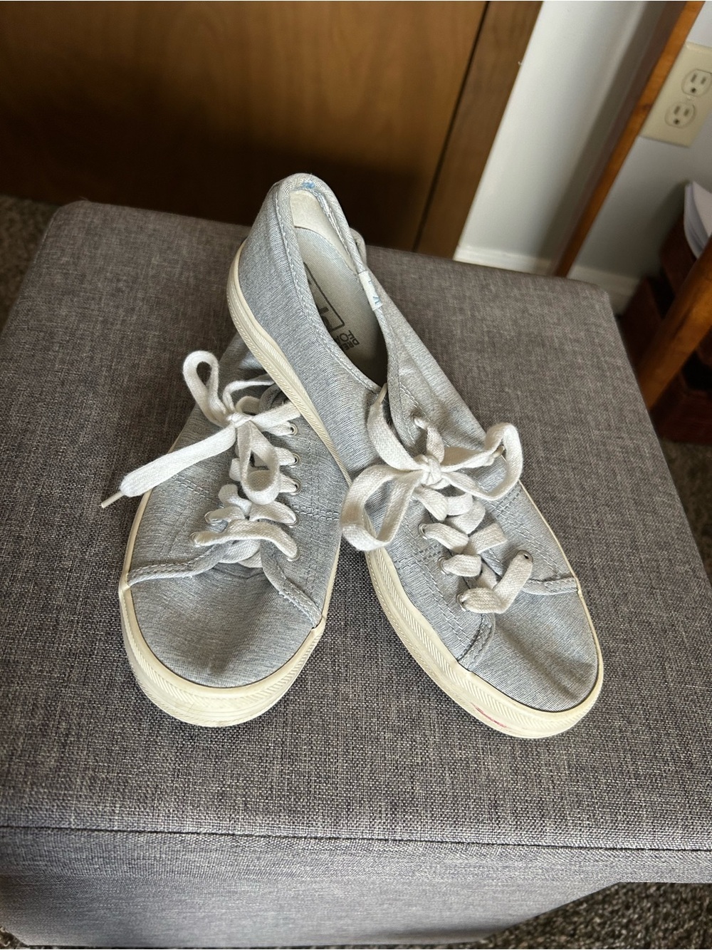 Keds Women's Canvas Sneakers in Light Gray